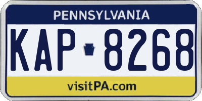 PA license plate KAP8268