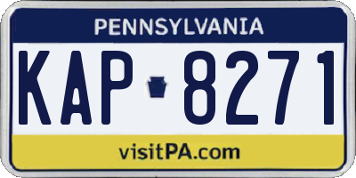 PA license plate KAP8271