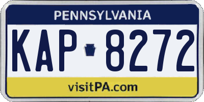 PA license plate KAP8272