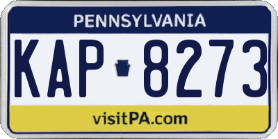 PA license plate KAP8273