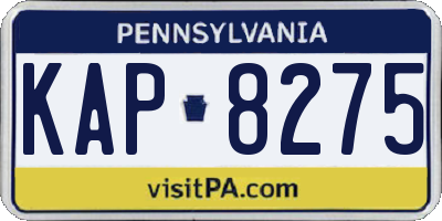 PA license plate KAP8275