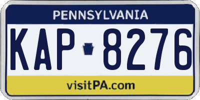 PA license plate KAP8276