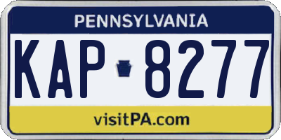 PA license plate KAP8277