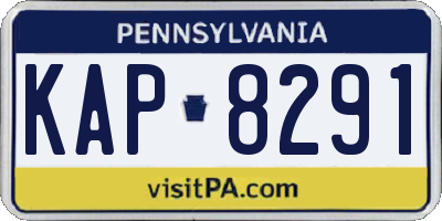 PA license plate KAP8291