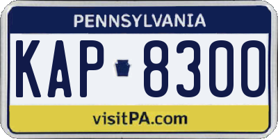 PA license plate KAP8300
