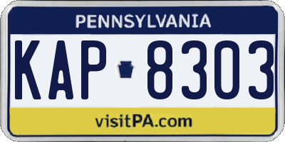 PA license plate KAP8303