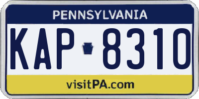 PA license plate KAP8310