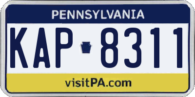 PA license plate KAP8311