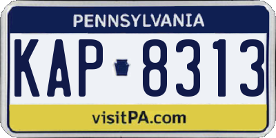 PA license plate KAP8313
