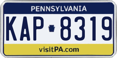 PA license plate KAP8319