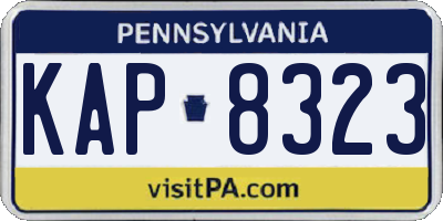 PA license plate KAP8323