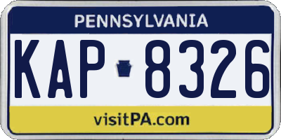PA license plate KAP8326