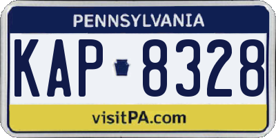 PA license plate KAP8328