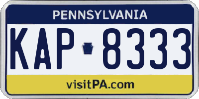PA license plate KAP8333
