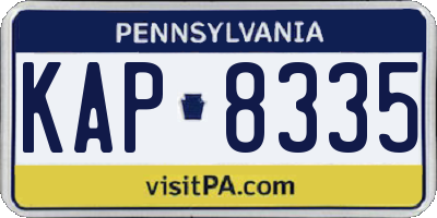 PA license plate KAP8335
