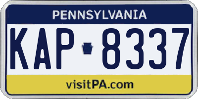 PA license plate KAP8337