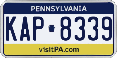PA license plate KAP8339