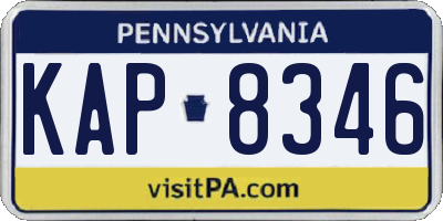 PA license plate KAP8346