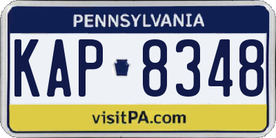 PA license plate KAP8348