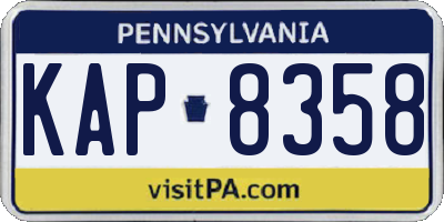 PA license plate KAP8358
