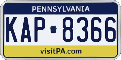 PA license plate KAP8366