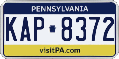 PA license plate KAP8372