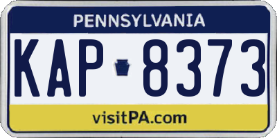 PA license plate KAP8373
