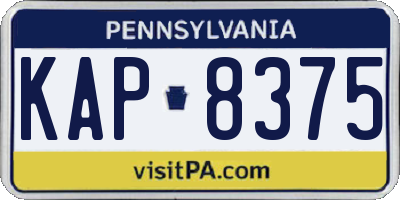 PA license plate KAP8375