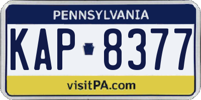 PA license plate KAP8377
