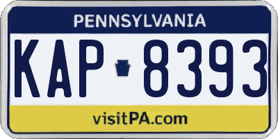 PA license plate KAP8393