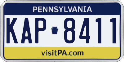PA license plate KAP8411