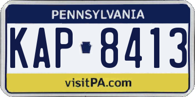 PA license plate KAP8413