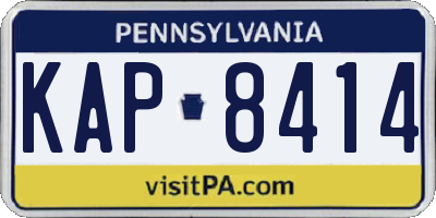 PA license plate KAP8414