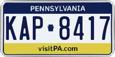 PA license plate KAP8417