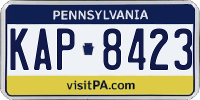 PA license plate KAP8423