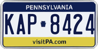 PA license plate KAP8424