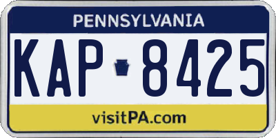 PA license plate KAP8425