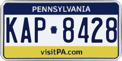 PA license plate KAP8428