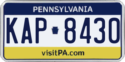 PA license plate KAP8430