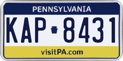 PA license plate KAP8431