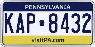 PA license plate KAP8432