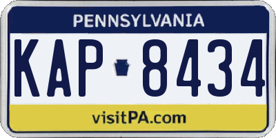 PA license plate KAP8434