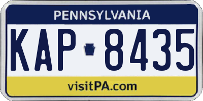 PA license plate KAP8435