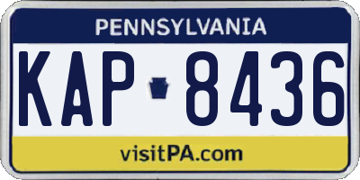 PA license plate KAP8436