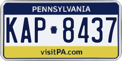 PA license plate KAP8437
