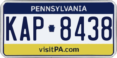 PA license plate KAP8438