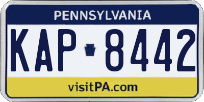 PA license plate KAP8442