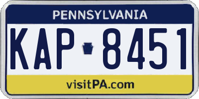 PA license plate KAP8451