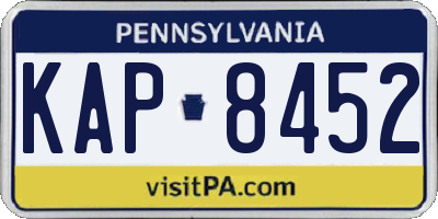 PA license plate KAP8452