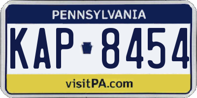 PA license plate KAP8454
